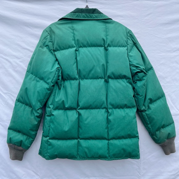 Vintage Eddie Bauer Goose Down Green Snap Button Puffer Coat Jacket - Picture 10 of 12